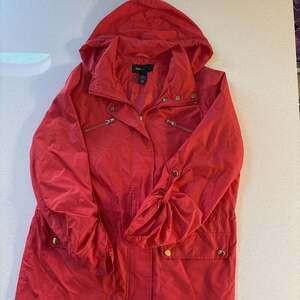 Style & Co. Women's Red Lightweight Anorak Utility Jacket